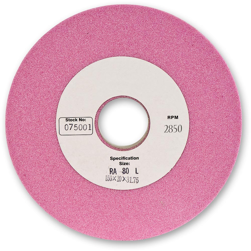 Axminster Workshop Pink Grinding Wheel - 150 x 20mm 31.75mm(1.1/4") 80G