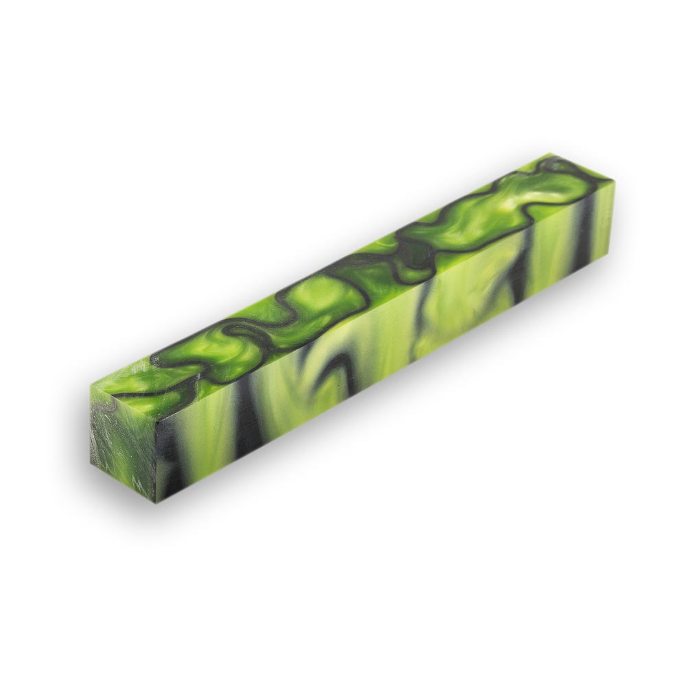 Axminster Woodturning Shockwave Acrylic Pen Blank - Toxic Green & Black