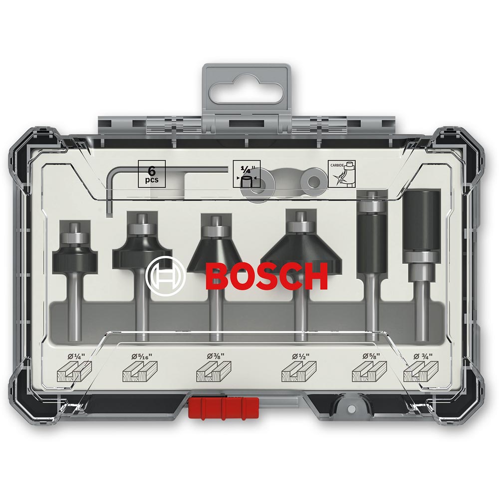 Bosch 6 Piece Router Cutter Set - 1/4"