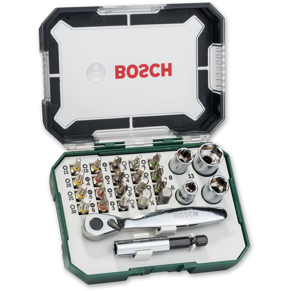 Bosch Ratchet Screwdriving Bit & Handle Set 26 Piece
