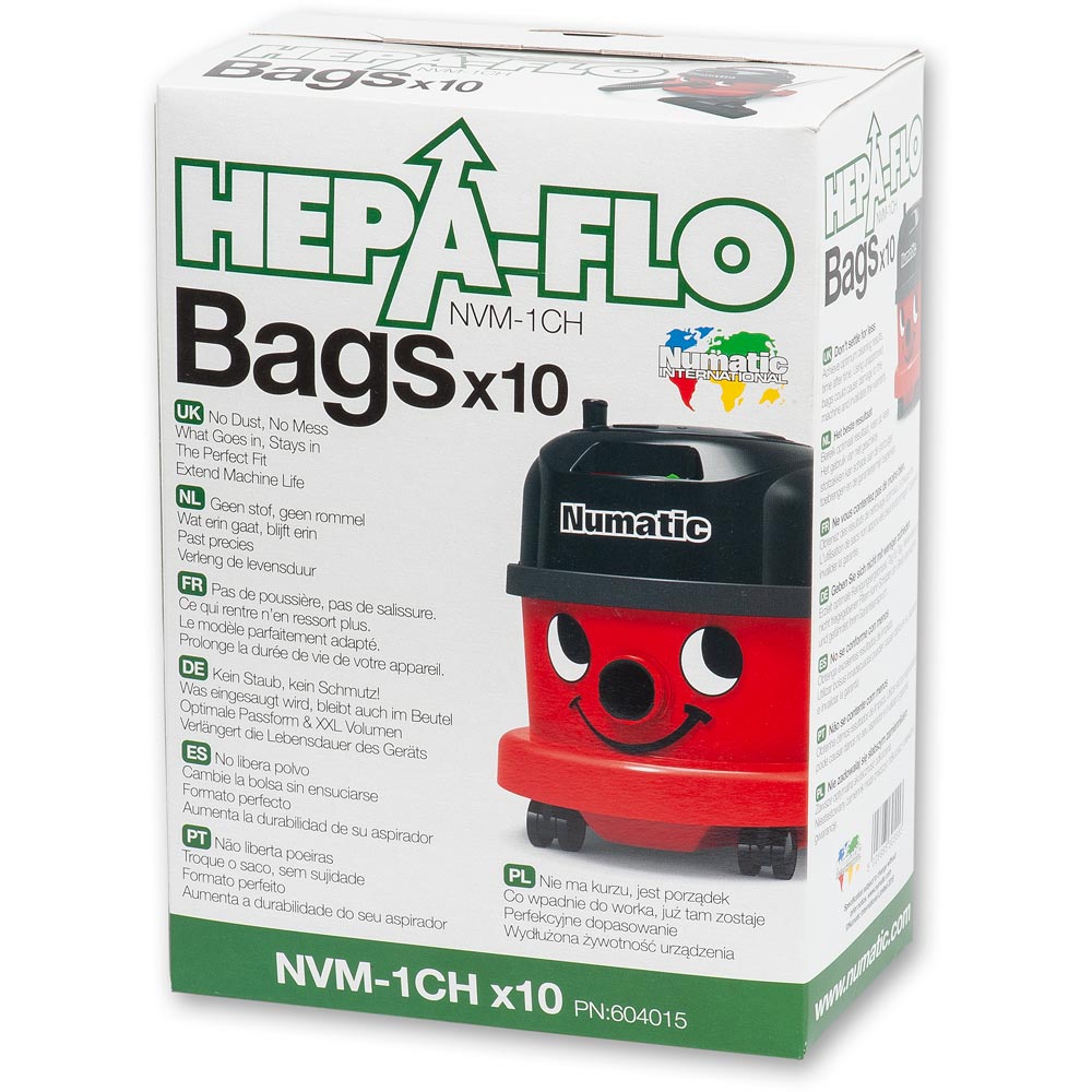 Numatic Hepaflo Filter Bags NVM-1CH (Pkt 10) (Henry and Hetty)