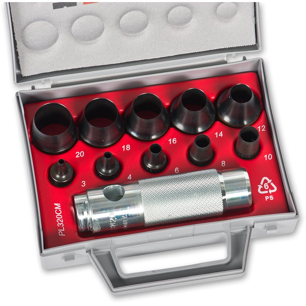 BOEHM 10 Piece Hollow Punch Set - 3 to 20mm