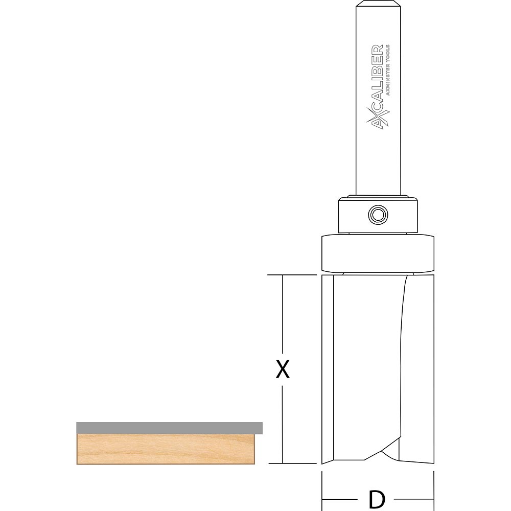 Axcaliber Flush Cutter Top Bearing - D=19 X=25.4mm S=1/4"