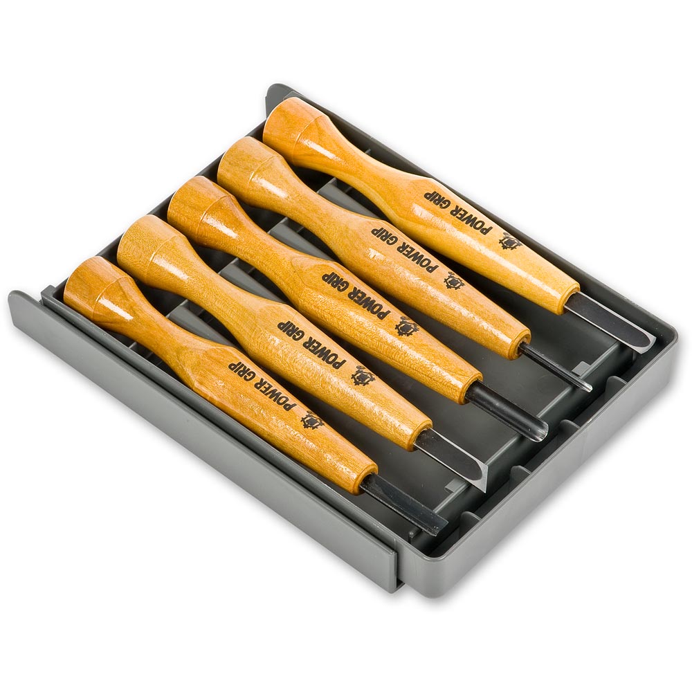 Tools from Japan Japanese Power Grip 5 Piece Woodcarving Set