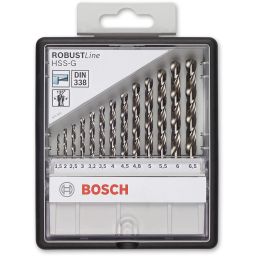 Bosch 2608589295 Jeu de 7 Foret Ã  mÃ©taux Robust Line HSS-G 135Â° 2 x 3 x 4 x 5 x 6 x 8 x 10 mm 