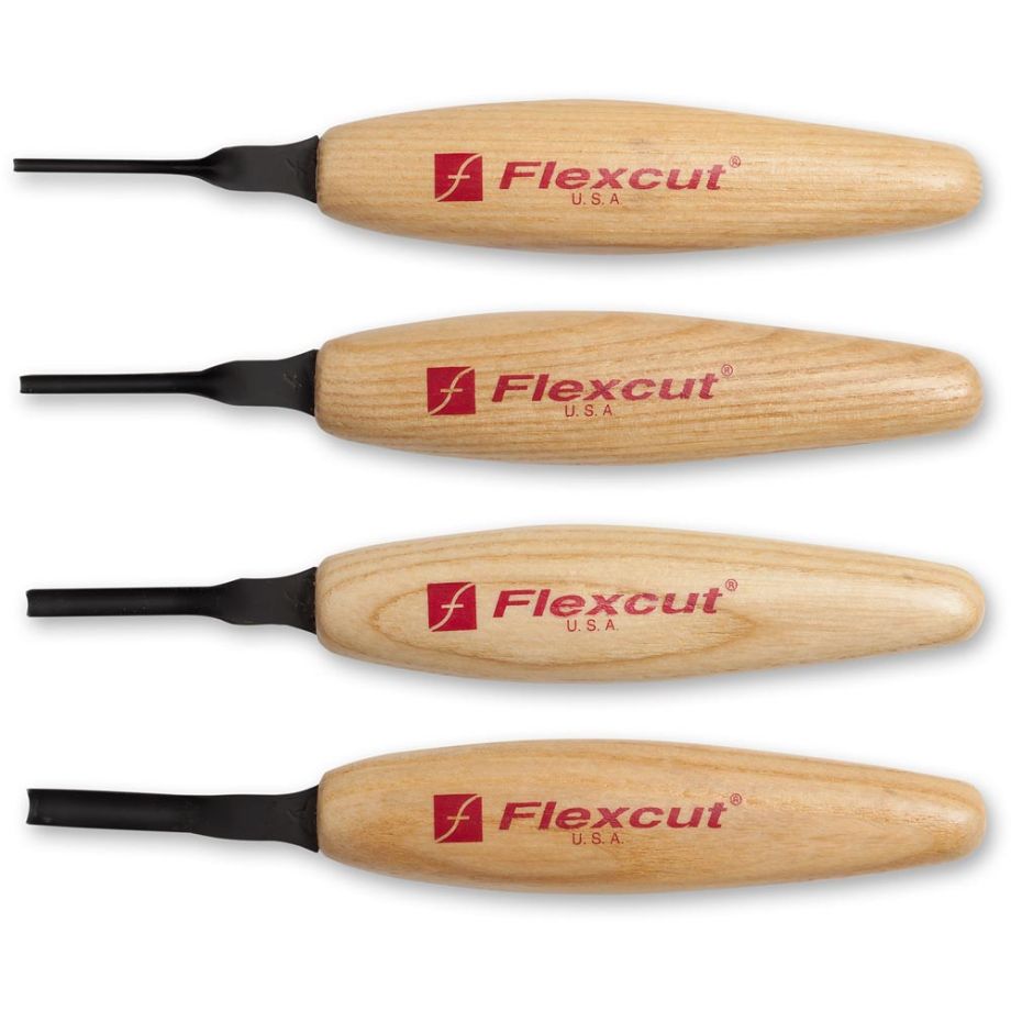 Flexcut MT400 4 Piece Shallow U-Gouge Micro Tool Set