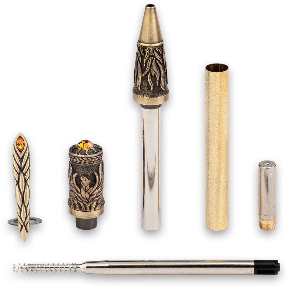 Phoenix Rising Twist Pen Kit - Antique Brass