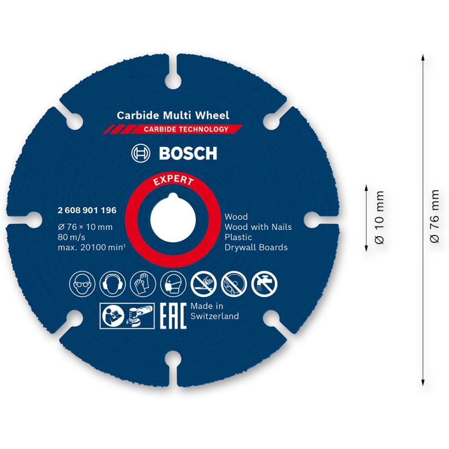 Bosch 76mm Carbide Multi Wheel for GWS 10.8