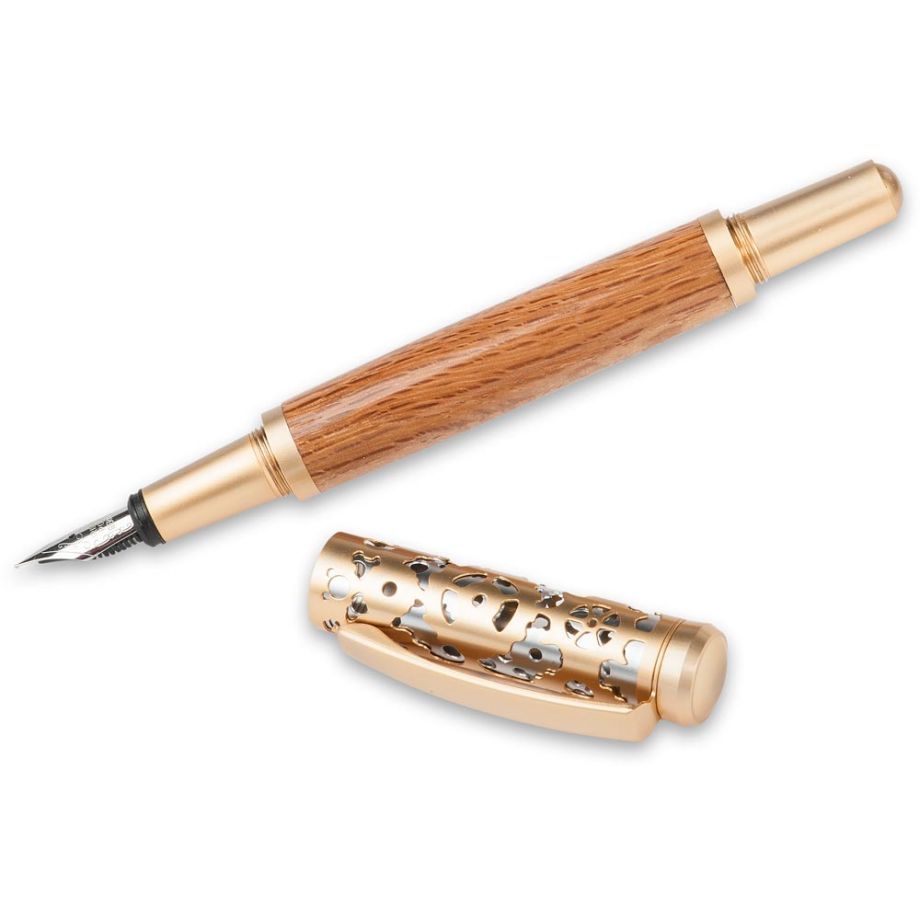 Filigree Fountain Pen Kit - Matt Gold/Chrome