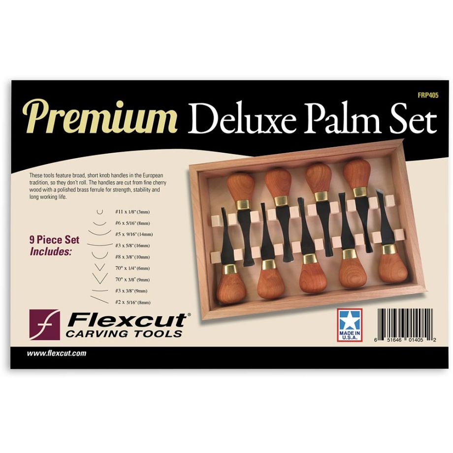 Flexcut FRP405 9 Piece Premium Deluxe Palm Set