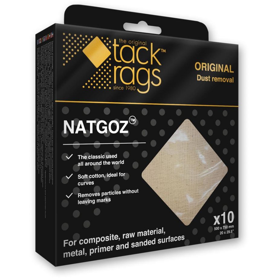 Tack Rags Original Cloth NATGOZ Lint Free (Pkt 10)