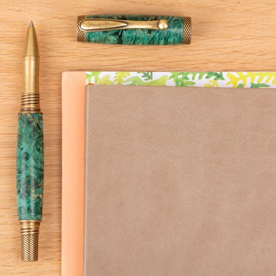 Pen Blank - Stabilised Turquoise Dyed Box Elder