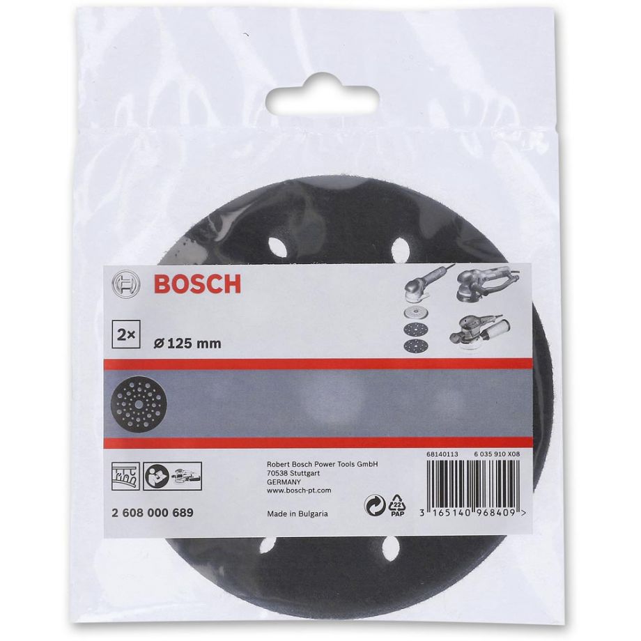 Bosch 125mm Intermediate Sander Backing Pad (Pkt 2)