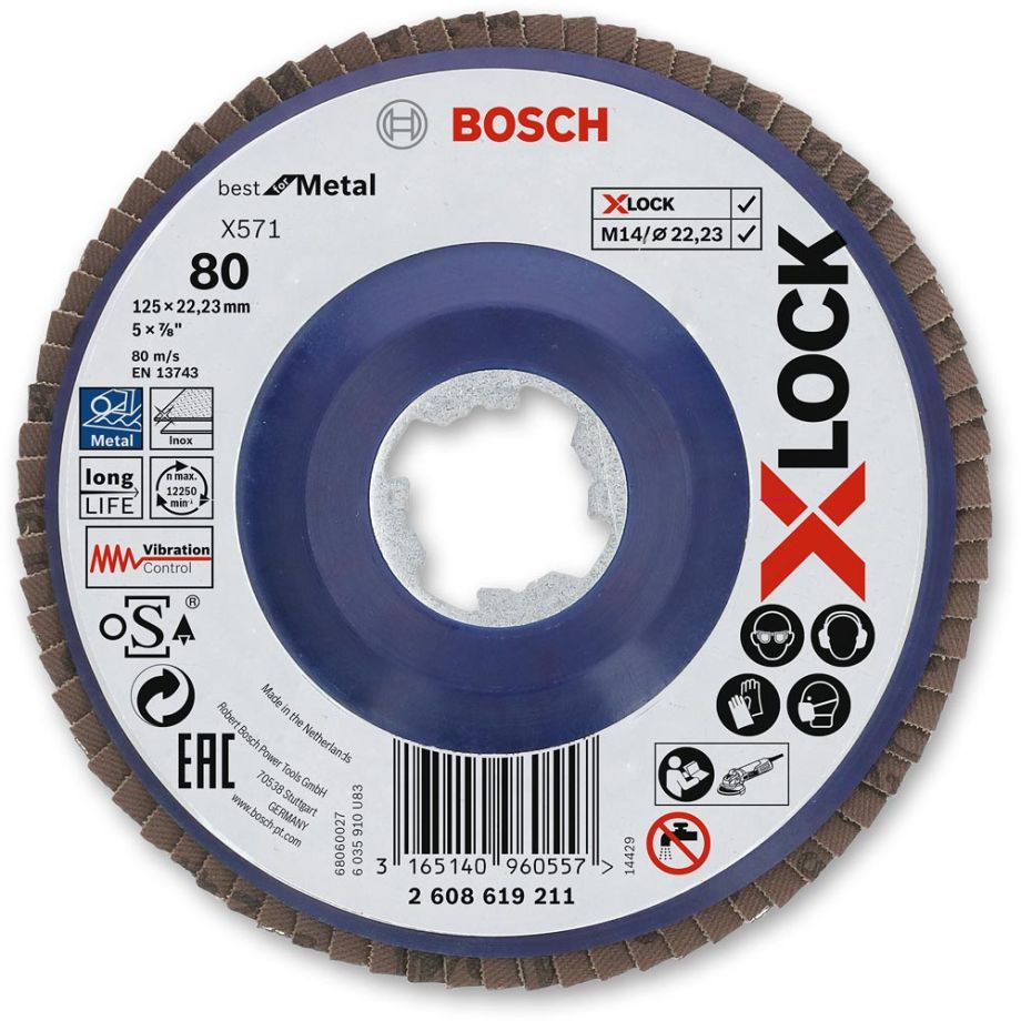 Bosch X-LOCK Grinder Flap Disc 125mm