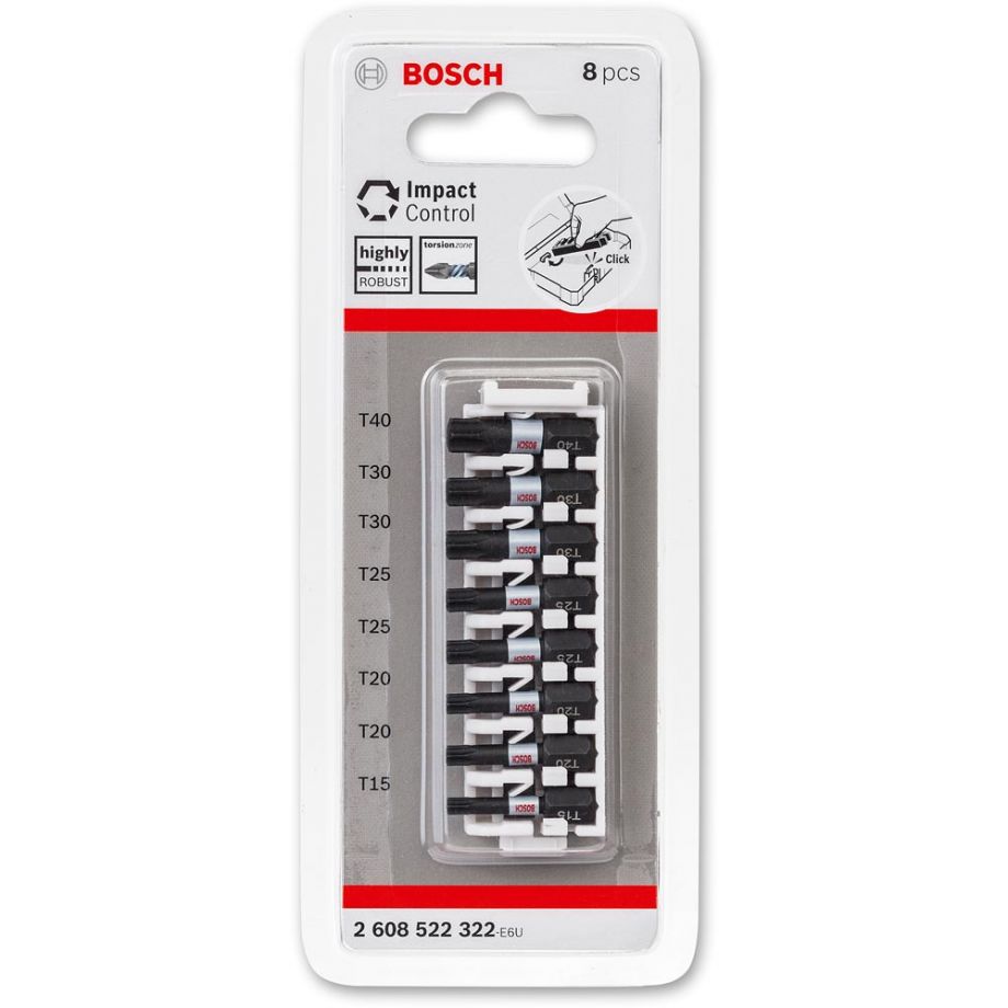 Bosch Impact Control Screwdriver Bits Torx Mixed 25mm