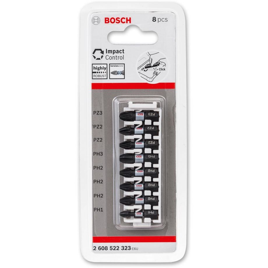 Bosch Impact Control Screwdriver Bits Mixed PH & PZ 25mm