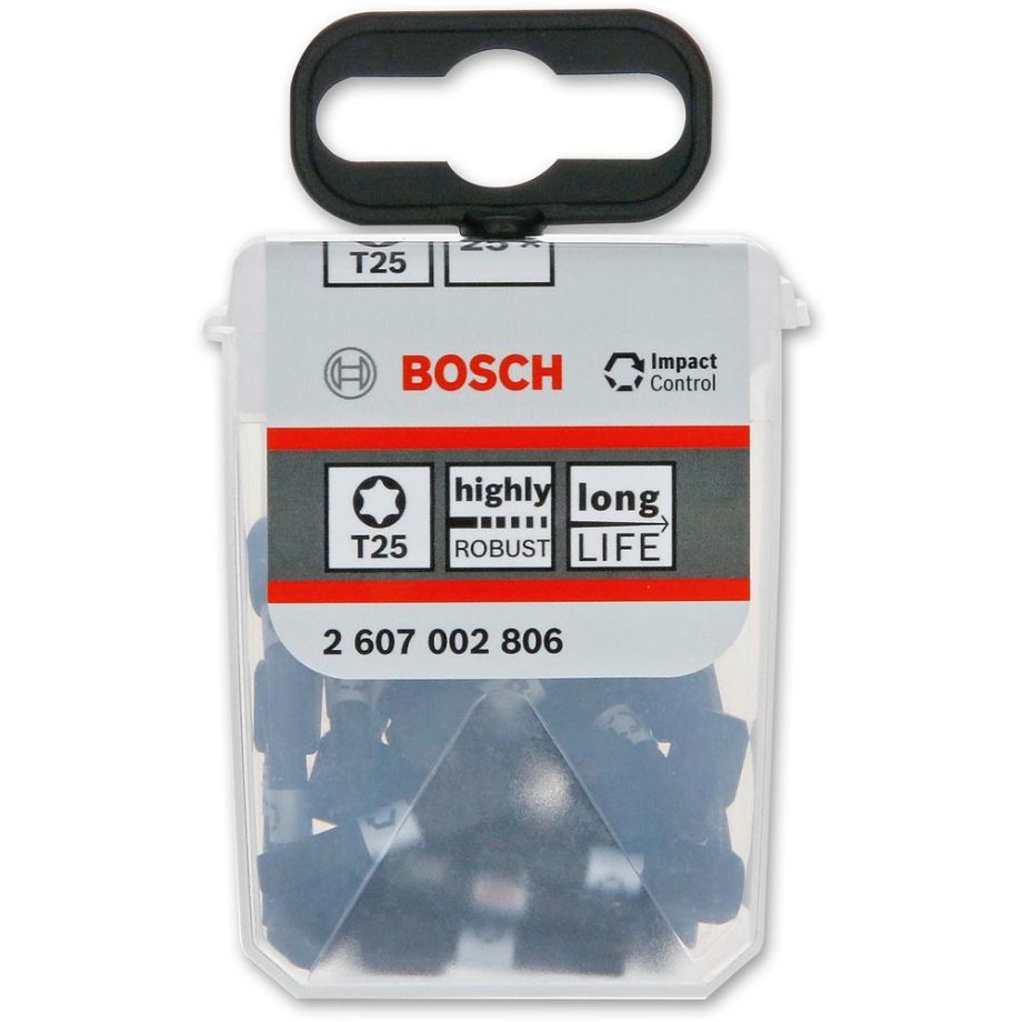 Bosch Impact Control Screwdriver Bits T25 25mm  (25)