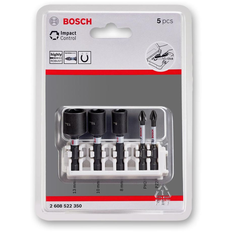Bosch Impact Control Nutsetter & Screwdriver Bits Mixed Set
