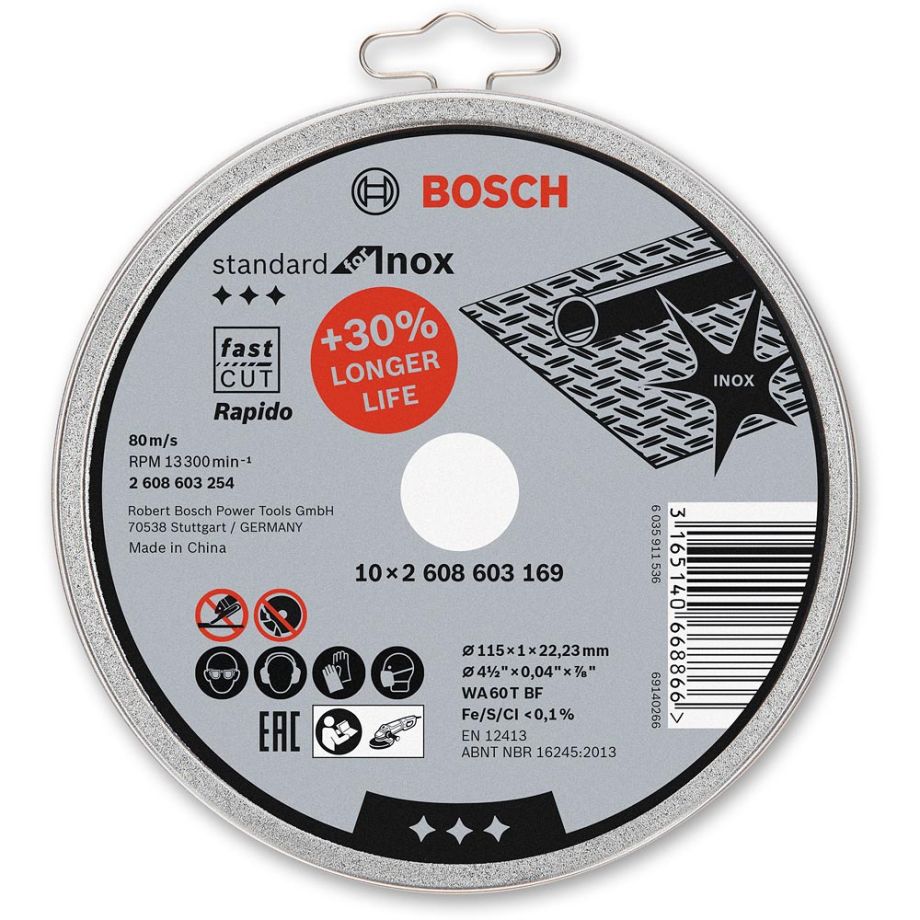 Bosch Ultra Thin Metal Cutting Disc 10 in Tin Case - 115mm