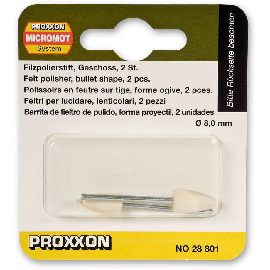 PROXXON Felt Polishing Bullet Tips  (Pkt 2)