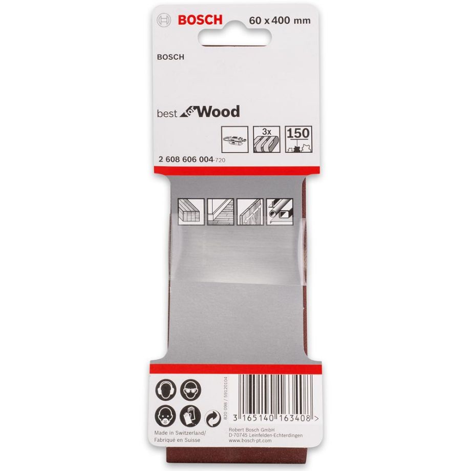 Bosch X440 Abrasive Belts 60 x 400mm (Pkt 3)