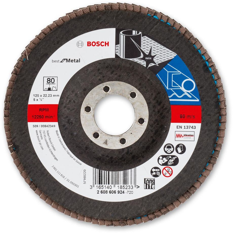 Bosch Zirconium Flap Disc (22mm Bore) 125mm - 80g