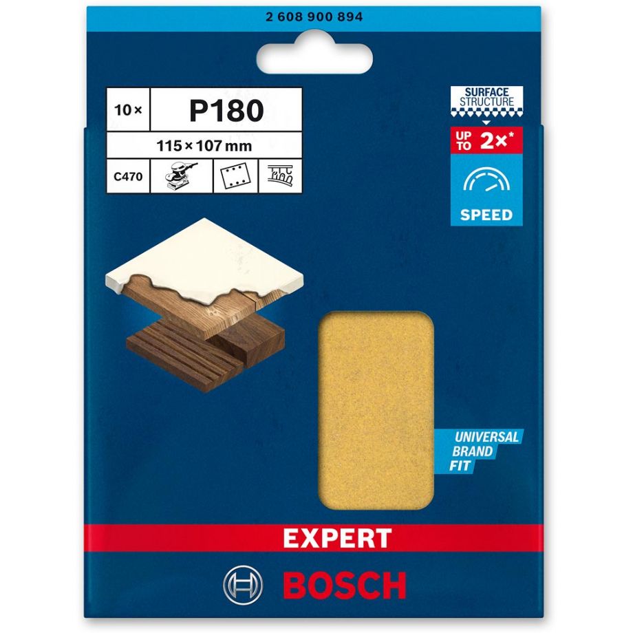 Bosch C470 Abrasive Sheets 107 x 115mm (Pkt 10)