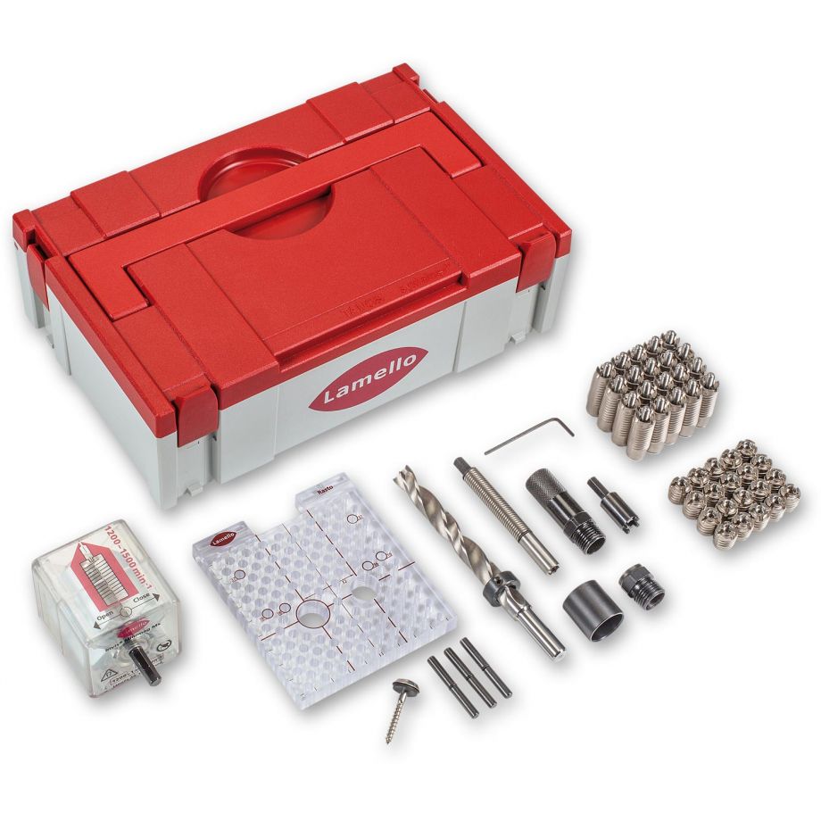Lamello Invis Mx2 Starter Kit with 20 connectors and Rasto Drill Jig