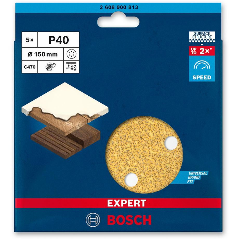 Bosch C470 Gold Abrasive Discs 150mm (6 Hole)