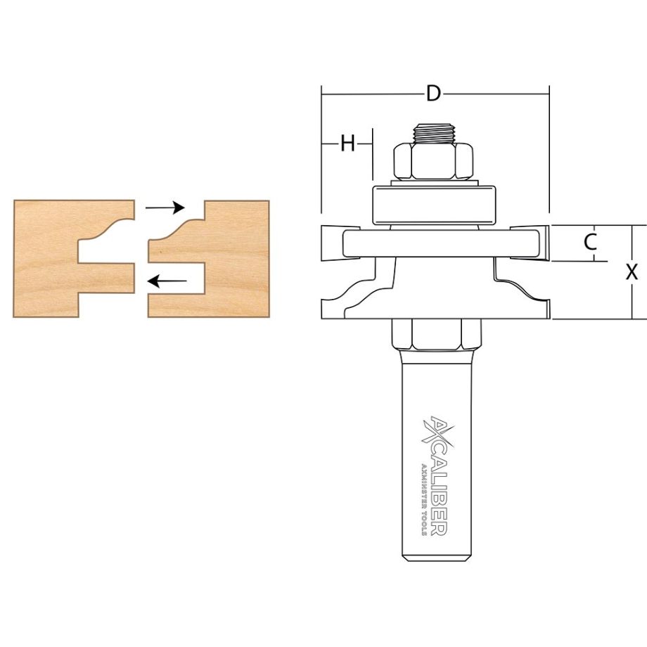 Axcaliber Reversible Stile & Rail Cutter (Ogee)