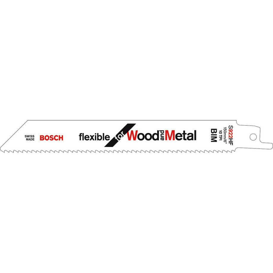 Bosch S922HF Sabre Saw Blades Wood & Metal Cutting (Pkt 5)