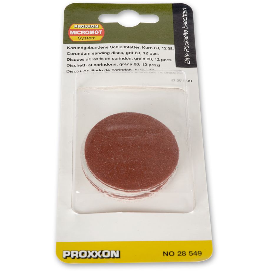 PROXXON Corundum Sanding Disc for LWS  (Pkt 12)