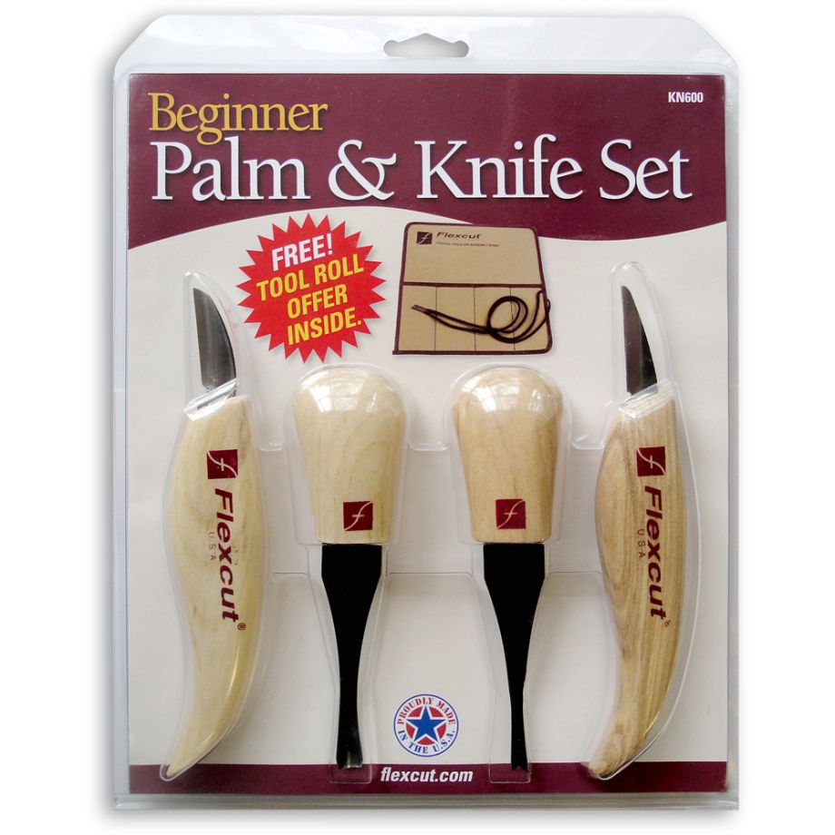 Flexcut Beginner Palm and Knife Set & Slip Strop - PACKAGE DEAL