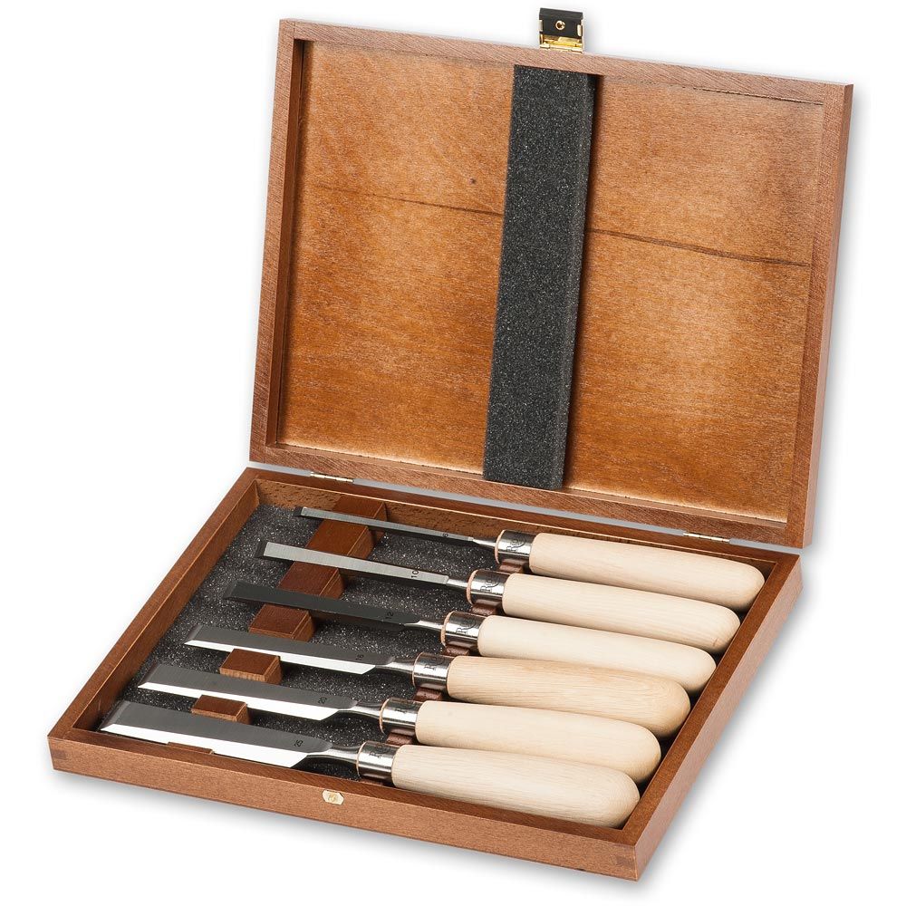 6 Piece Wood Chisel Set with Wood Handles 