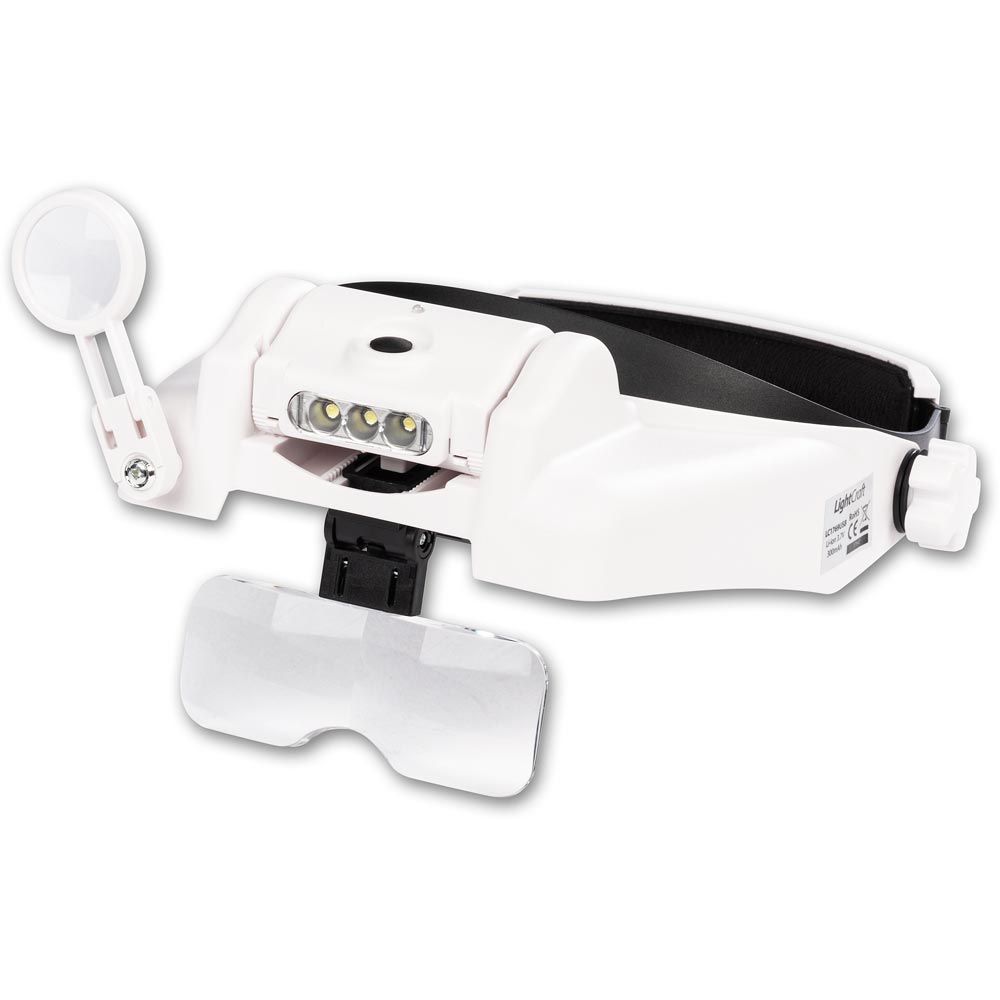 Magnifying Headset with Adjustable Magnification 1.5X to 13.0X and Light