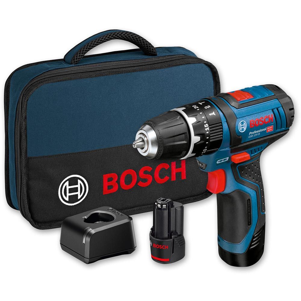 Bosch Professional 12V 2 x 2 Li-ion Brushed Cordless Combi drill GSB 12V-15