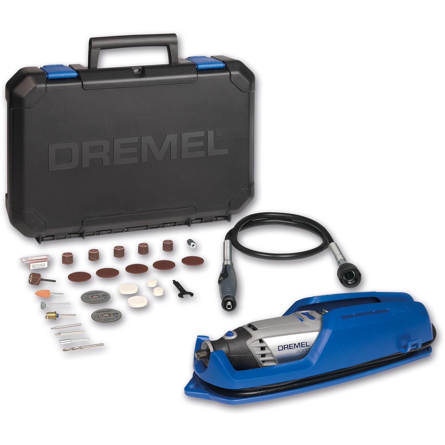 Dremel 3000-1/24 1 Attachment/24 Accessories Rotary Tool with Flex Shaft  Rotary Tool Attachment with Comfort Grip and 36” Long Cable