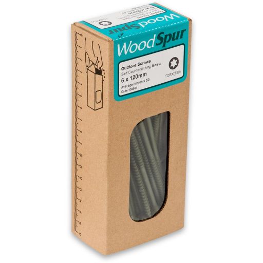 WoodSpur Outdoor Screws 6 x 120mm (Qty 50)