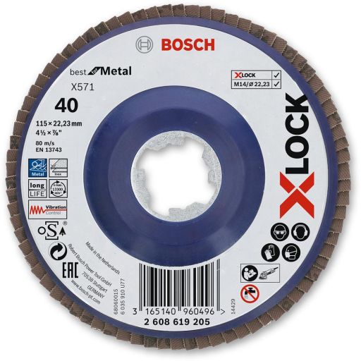 Bosch X-LOCK Grinder Flap Disc 115mm - 40G