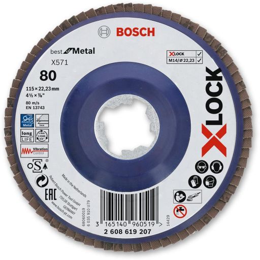 Bosch X-LOCK Grinder Flap Disc 115mm - 80G