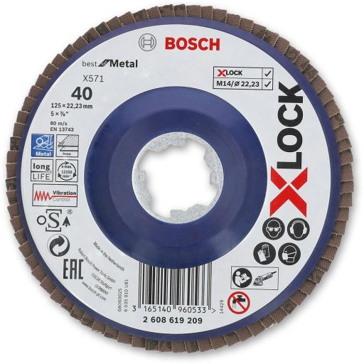 Bosch X-LOCK Grinder Flap Disc 125mm - 40G