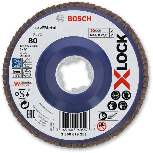 Bosch X-LOCK Grinder Flap Disc 125mm - 80G