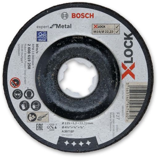 Bosch X-LOCK Metal Grinding Disc 115mm