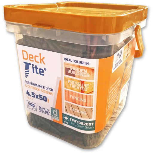 Tite-Fix Deck-Tite 4.5 x 50mm Pozi Screw Tub Net-Coat - Pack of 500