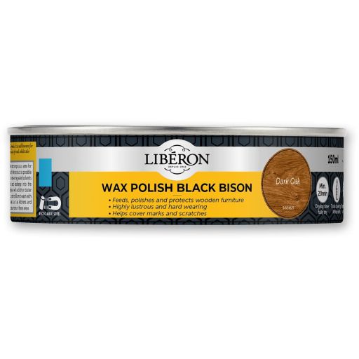 Liberon Black Bison Paste Wax - Dark Oak 150ml