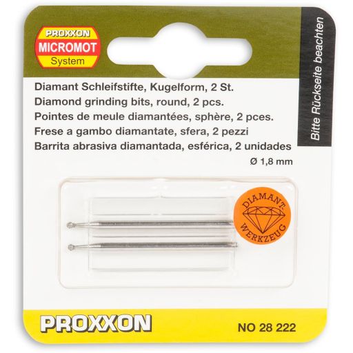 Proxxon Meules sur tige diamantées sphère 1 mm / 2 pcs