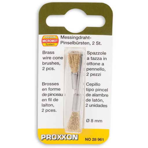 PROXXON End Wire Brush - Brass 8mm (Pkt 2)