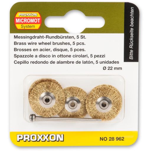 PROXXON Wire Wheel Brush - Brass 22mm (Pkt 5)