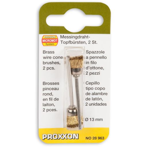 PROXXON Cup Wire Brush - Brass 13mm (Pkt 2)