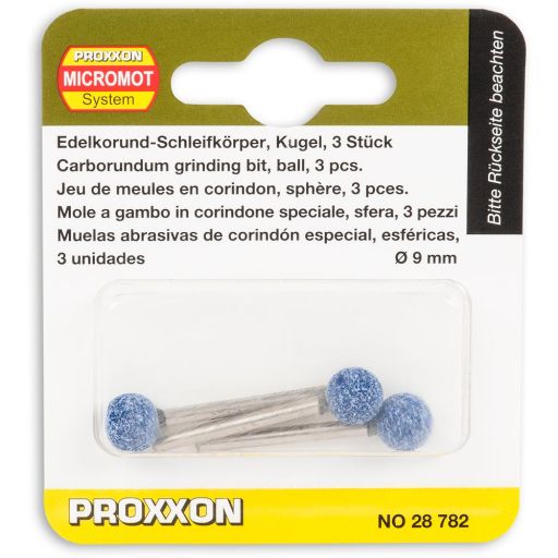 PROXXON Corundum Grinding Bit Ball 9mm - (Pkt 3)